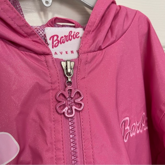 Barbie Big Girl Pink Sparkly Pink Light Hooded Jacket 5 - Picture 8 of 12